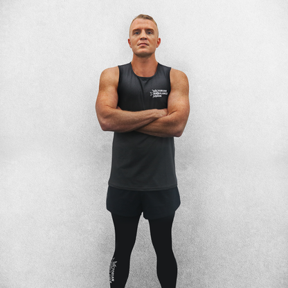 TRAINING GEAR - Mens Charcoal Singlets